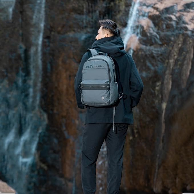 Image of Arctic Hunter Compact Backpack for Men Women 21L One-Day-Capacity Slim 15.6 inch Laptop Bag Sleek Lightweight Water-resistant Small Laptop Backpack for Casual College Daypack