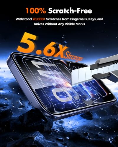 Image of UNBREAKcable for iPhone 17 Pro Screen Protector [Quick-Installation Box] 3-Pack 9H+ Hardness Shatterproof Tempered Glass [99.99% HD Clear] [Case Friendly] [Bubble Free] for iPhone 17 Pro 6.3 inch