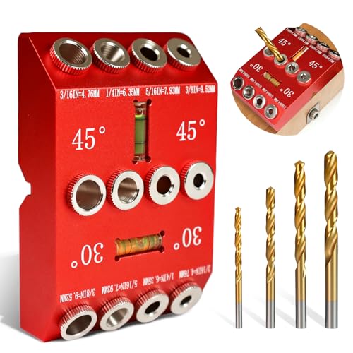 Gickbusus 30/45/90 Angle Drill Guide Jig Portable Bubble Level