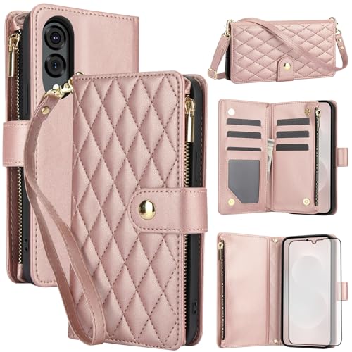 Coque Samsung Galaxy S25 Edge Asuwish pour voyager léger avec porte-cartes et stand