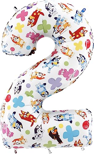 Toyland® 26 Inch Bluey & Bingo Number Foil Balloon - Kids Party B...