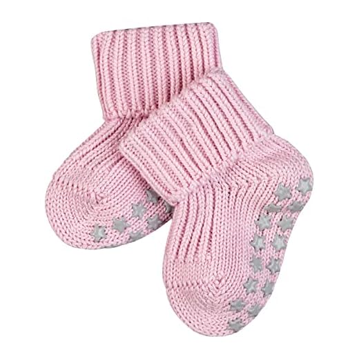 FALKE Unisex Baby Catspads Cotton B HP Hausschuh-Socken, Blickdicht, Rosa (Thulit 8663), 62-68