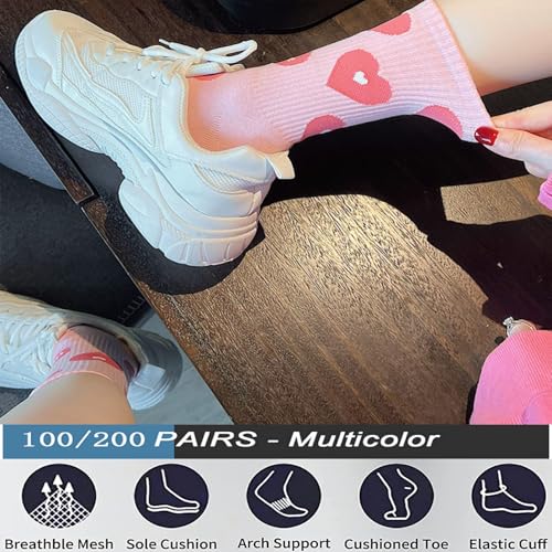 Calcetines casuales para mujer blancos pack de 200 pares ligeros 3