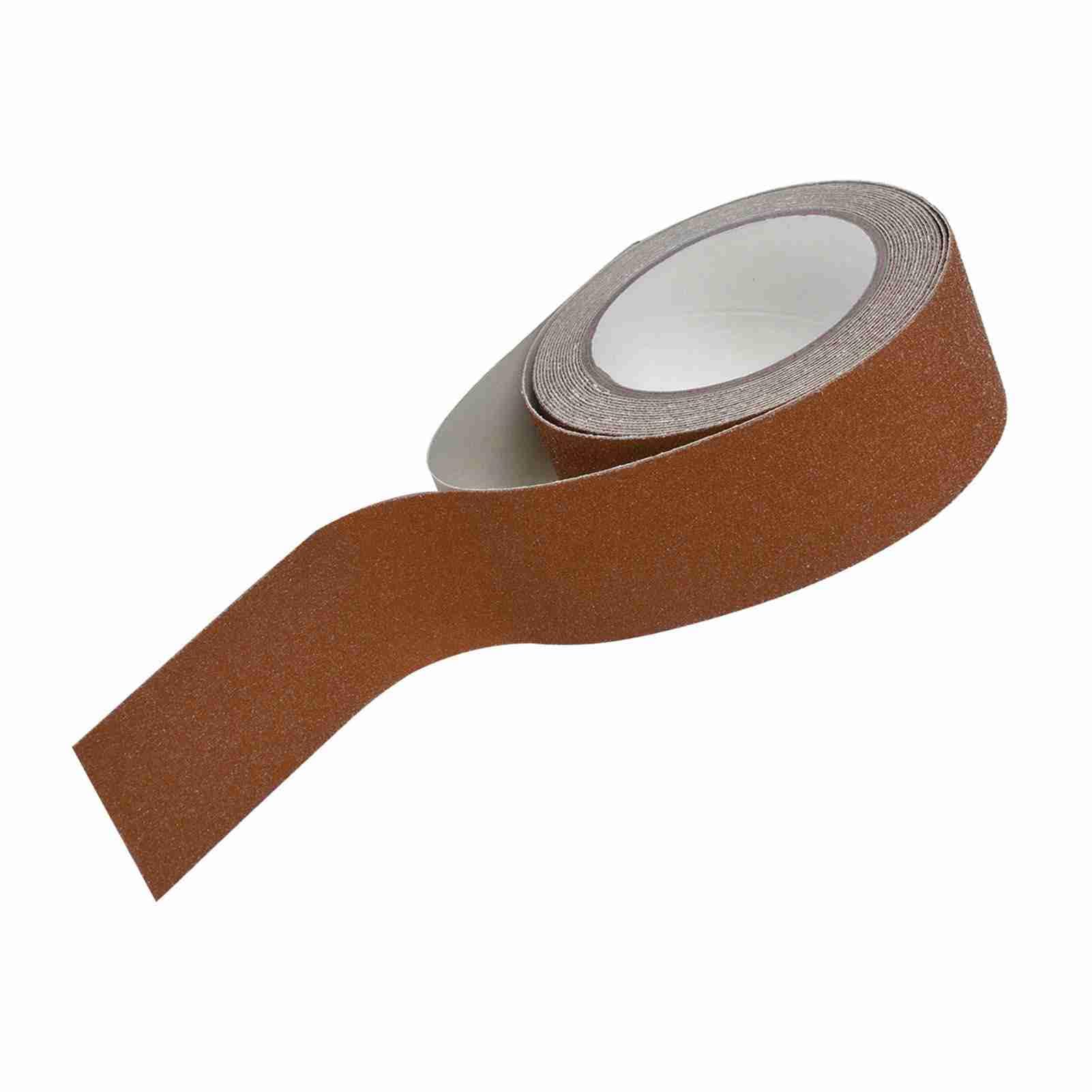 Cocoarm Cinta Antideslizante Cinta de Tracción Antideslizante de PVC 5 Cm X 5 M Peldaños de Agarre Adhesivo Colorido para Escaleras Piso Uso Interior y Exterior (Café)