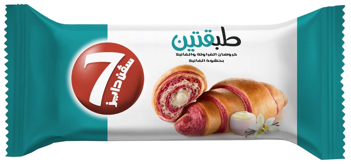 Almarai 7DAYS Double Strawberry & Vanilla Croissant With Vanilla Filling, 90g