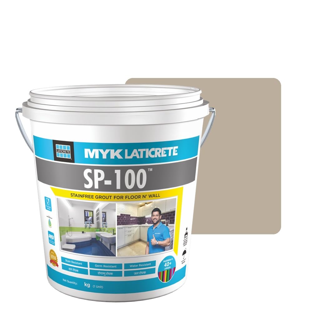 MYK LATICRETE SP-100™ Premium Epoxy Grout (51-Buff, 5KG)-Stain & Germ Resistant & Water-Resistant-Food Grade CFTRI Certified Epoxy-Grout-Home, Kitchen & Bathroom-Floor & Wall Tile Joints discount deal