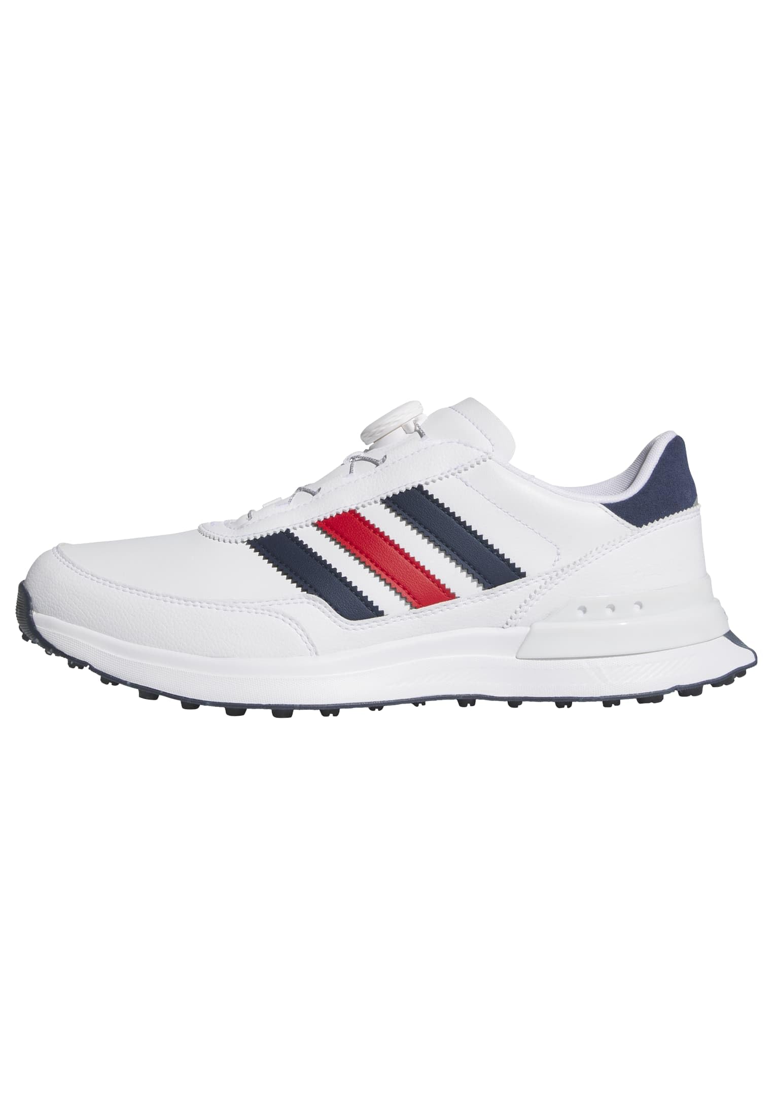 adidas Men's S2G 26 BOA Spikeless Golf Shoe, FTWR White/Collegiate Navy/Better Scarlet, 8.5 UK