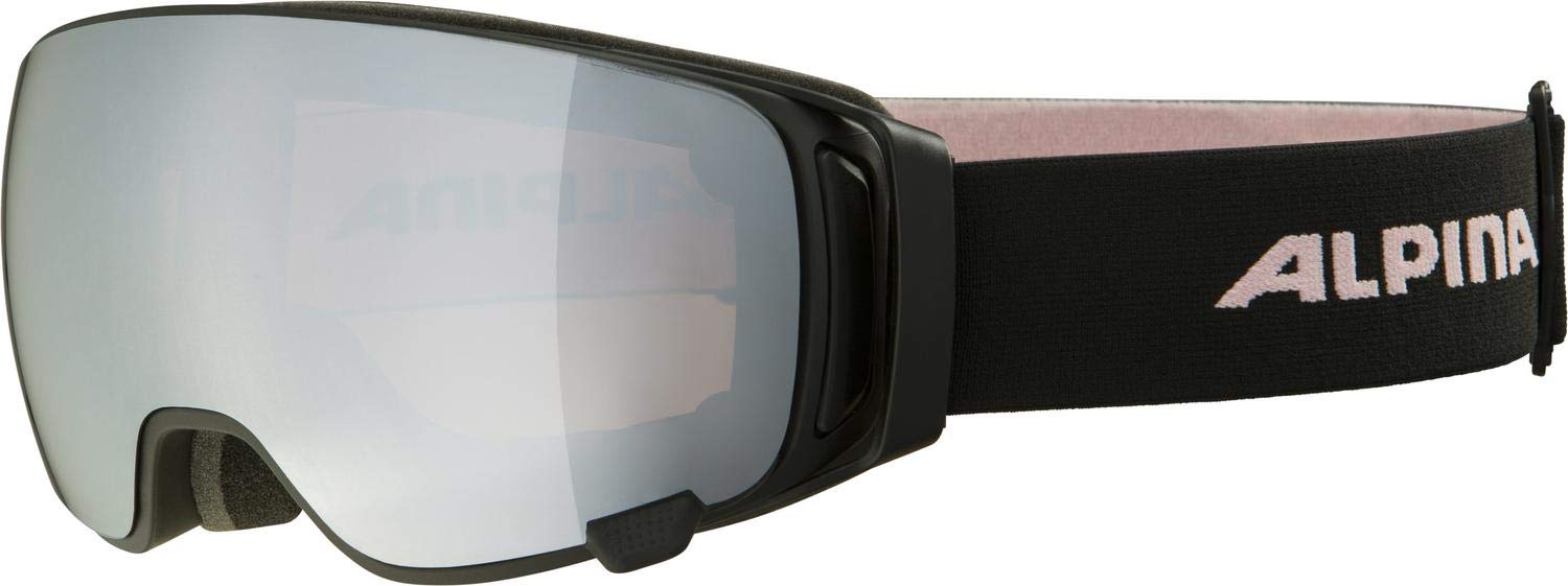 ALPINA Unisex - dla dorosłych, DOUBLE JACK MAG Q-LITE gogle narciarskie, czarno-różowe, jeden rozmiar