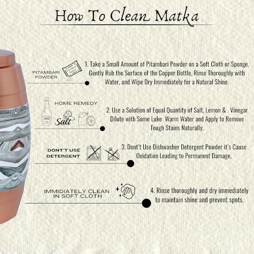 Image of Pure Copper Water Matka - 5L | with Beautiful Meena Print | Copper Water Storage Dispenser with Ayurvedic Health Beneifts | for Home and Offices Purpose