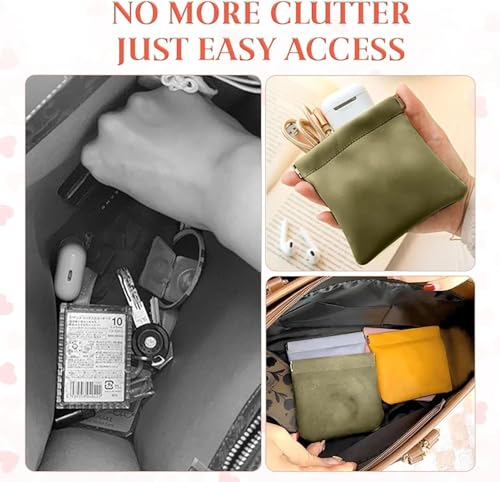 Pouchic - Personalized Snap Closure Leather Organizer Pouch, Auto Snap Closure (8pcs-B)2