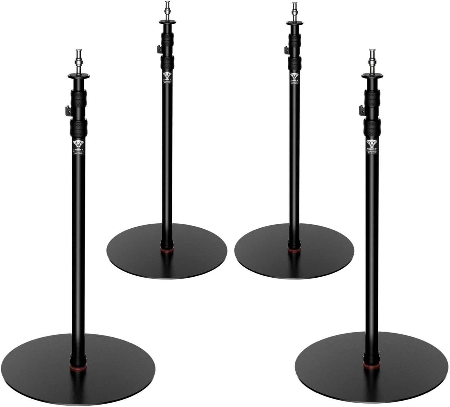 IFOOTAGE Cobra RB-A400,79" Round Base Monopod,Aluminum Photography Light Stand Flat Base for DSLR Camera, Light,Payload 22LBS(4 Pack)