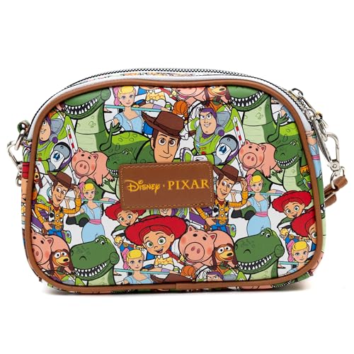 Disney Vegan Leather Crossbody bag with Adjustable Straps, Toy Story Characters Stacked3
