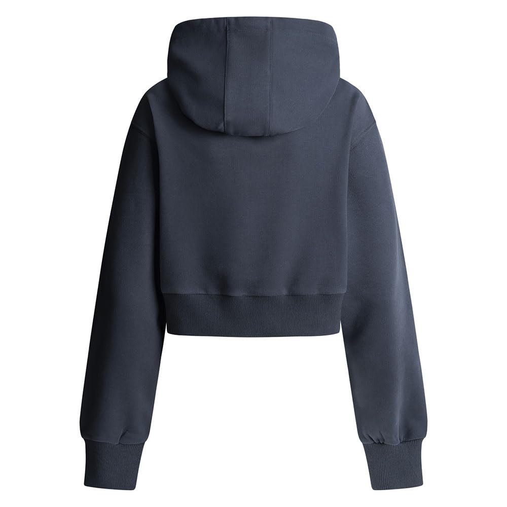 PEPE JEANS Damska bluza z kapturem z logo Cropped, niebieska (DULWICH BLUE), M, Niebieski (niebieski dulwich), M