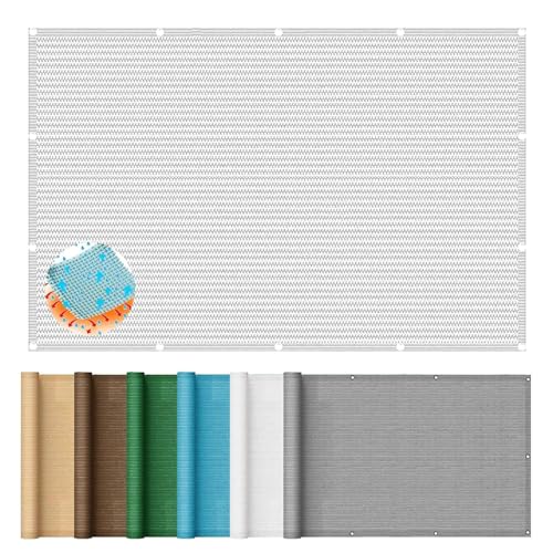 Filet d'ombrage brise-vue blanc contre la chaleur du balcon 290x450 cm - 2