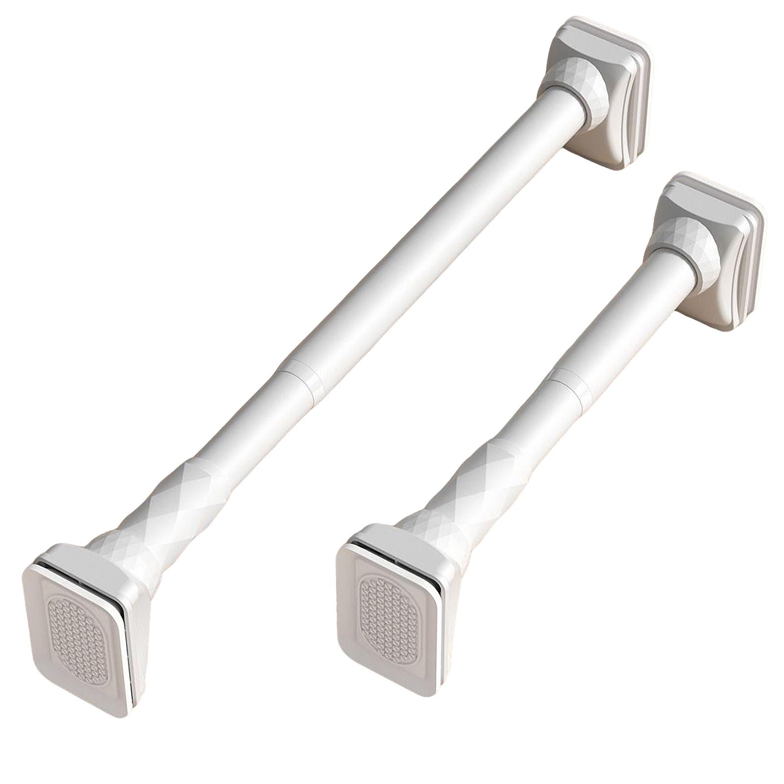 GLDYTVF Adjustable Stainless Steel Tension Curtain Rod No Drill Shower Curtain Pole Φ33mm Perfect for Bedroom & Living Room 110-190cm (White)