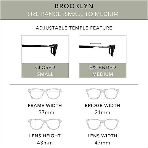 Miniatura 6 de Clic Anteojos de lectura magnéticos para hombres o mujeres, para computadora, Brooklyn (S-M, Gris mate oscuro, 1.25 de aumento)