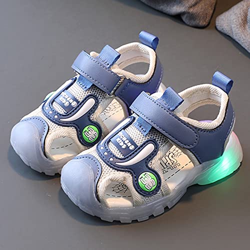 Toddler Cartoon Light Up Sandals Kids Boys Girls Closed Toe Luminous Shoes Toddler Closed Slippers for Girls Outdoor2