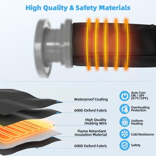 Image of 10FT Heated RV Sewer Hose Sleeve Camper Insulation for Winter