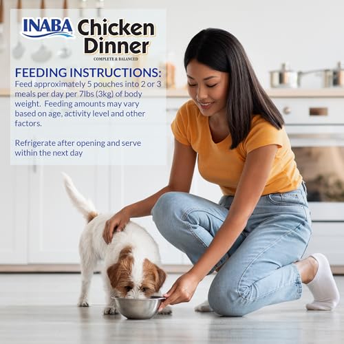 Image of INABA Chicken Dinner for Dogs, Soft Pate Wet Dog Food, Complete & Balanced, 2.4 oz. Pouch, 15 Pouches, Beef & Vegetables Variety