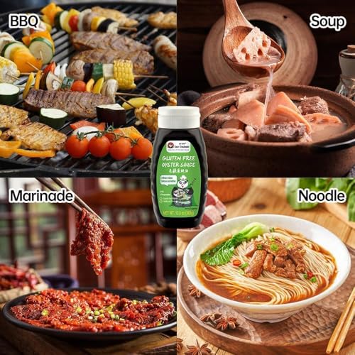 Image of 300 Oysters in Every Bottle - Premium Gluten-Free Oyster Sauce (70% Oyster Content), Non-GMO, No MSG, Low Sodium, Slow-Simmered for Rich Flavor, Perfect for Cooking & BBQ, 13.5 fl oz PET Bottle (Single Pack) - Sauce Grandmaster