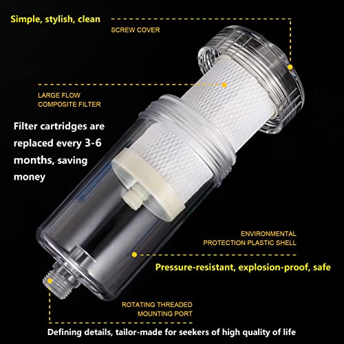 Shower Water Filter, Kitchen Sink Water Filter, Washing Machine Filter System, Support Multi-Scene, 2Μm Cartridge Filtration, Removal Of Chlorine And Fluoride- Improve Hair, Repair Skin #TOP1