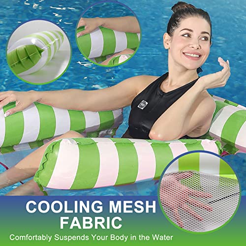 Eeocwf 2 Pack Inflatable Pool Float Chair, Floating Pool Chair Lounge Floats For Adults Pool Party, Pool Hammock Floats With Backrest, Floating Recliner With Air Pump For Summer Beach Lake #TOP3