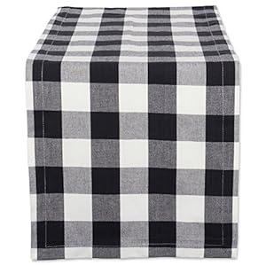 DII Buffalo Check Collection, Classic Farmhouse Table Runner, 14×72, Black & White