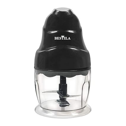 Bestila Electric Vegetable Chopper, Dual Stainless Steel Blade, Whisking Disc 0.5 Litres Bowl, 250W - Black (ChopmasterBlack2.0)