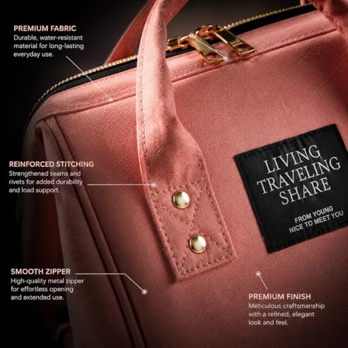 Image of Baby Diaper Bag Backpack for Mothers - Large Capacity Multi Functional Baby Care Bag with Front Pocket, Dual Handles, Shoulder Straps and Zipper Compartments