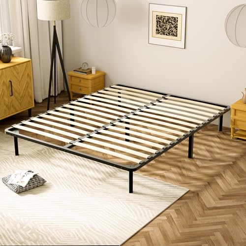 Stanew Sommier 160x200cm - Hauteur de 29 cm - Sommier à Lattes pour Adulte - 2x14 Lattes -9 Pieds Inclus - Lit 160 x 200 avec Sommier