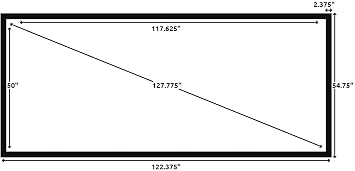 Silver Ticket Products STR Series 6 Piece Home Theater Fixed Frame 4K / 8K Ultra HD, HDTV, HDR & Active 3D Movie Projection Screen, 2.35:1 Format, 125 Diagonal, Silver Material STR-235125-S