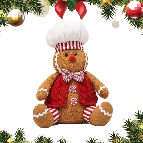 Figuras de peluche natalícia de 24 cm figuras de homenzinho de gengibre, ornamentos festivos de gengibre brinquedos de peluche de gengibre para decorações de mesa de Natal (Homem)
