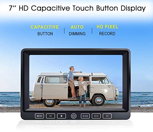 Image of ZEROXCLUB Wireless Backup Camera with 7 Inch DVR Quad Split Monitor for RV Trailer Truck, Digital Signal HD 1080P Wireless Rear Side View 3 Cameras Back Up System w /Recording 18 IR Night Vision (B3C)