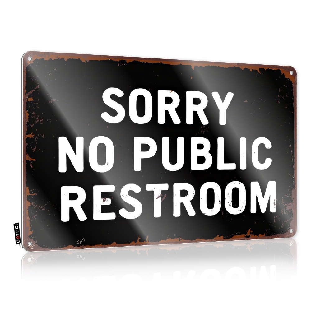Caution Metal Tin Sign Western Motif Decor Wall-mounted - Fishing Wall Sorry No Public Restroom & Tiki Bar Signs And Outdoor