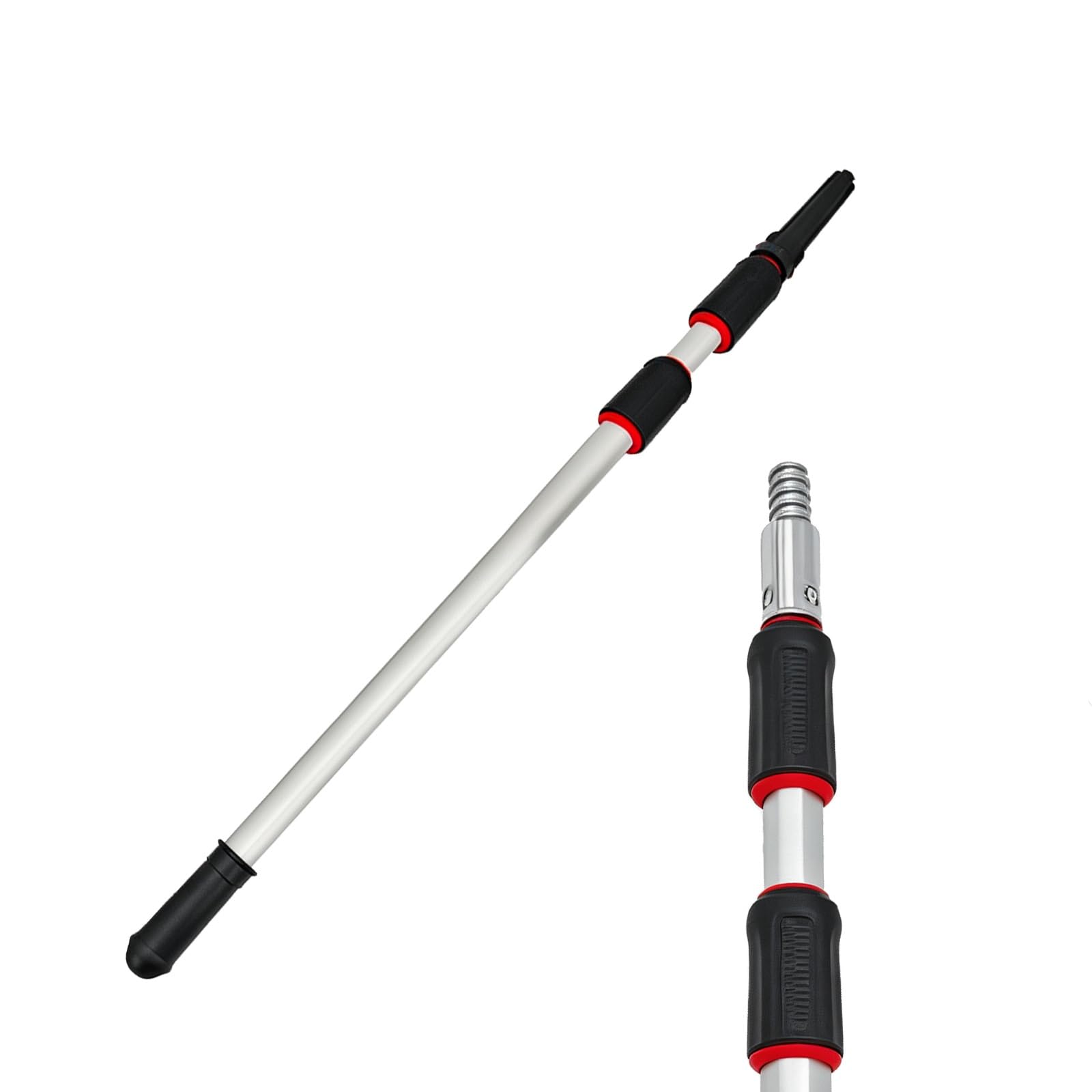Palo Extensible Triangular Reforzado, Barra Extensible 1-2 M | Varilla Extensible Ligera Regulable con Bloqueo y Mango Antideslizante para Rodillos Pintura & Herramientas Limpieza