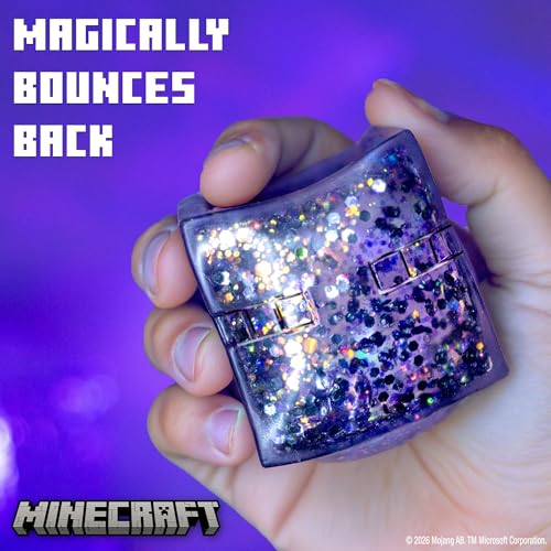 Image of Minecraft SLIMYGLOOP Gelli Gels Enderman, Purple Slow-Flow Glitter Squishy Sensory Toy, Squeeze Stress Toy for Kids & Teens, Satisfying Sugar Squish Fidget