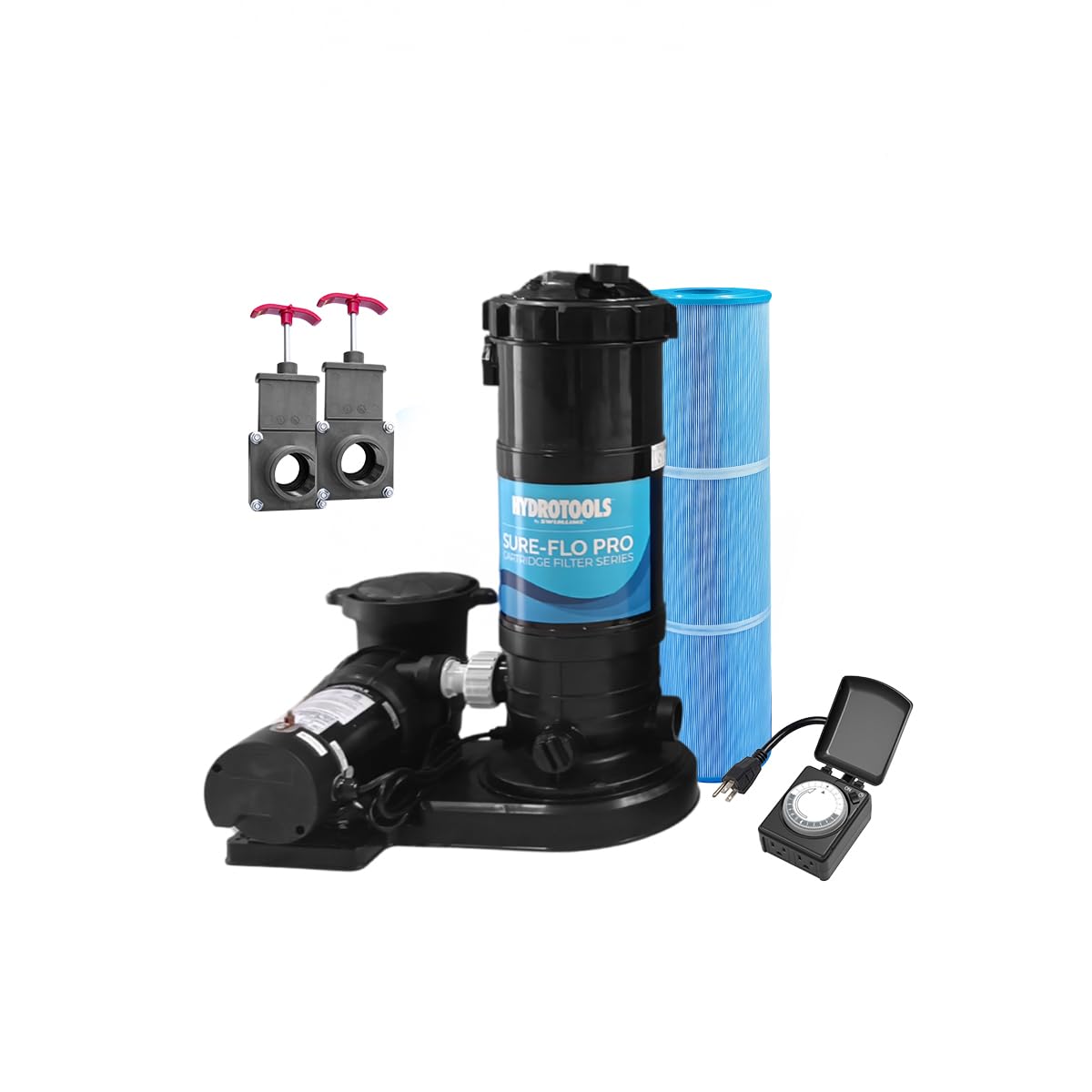 SWIMLINE HYDROTOOLS Above-Ground Pool Cartridge Filter, Sure-Flo Pro 90 Sq Ft w/ 1 HP Pump, Pools up to 31,500 Gallons