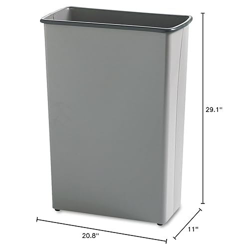 Miniatura 2 de Safco Productos 9618CH - Papelera rectangular, 88 cuartos de galón, carbón