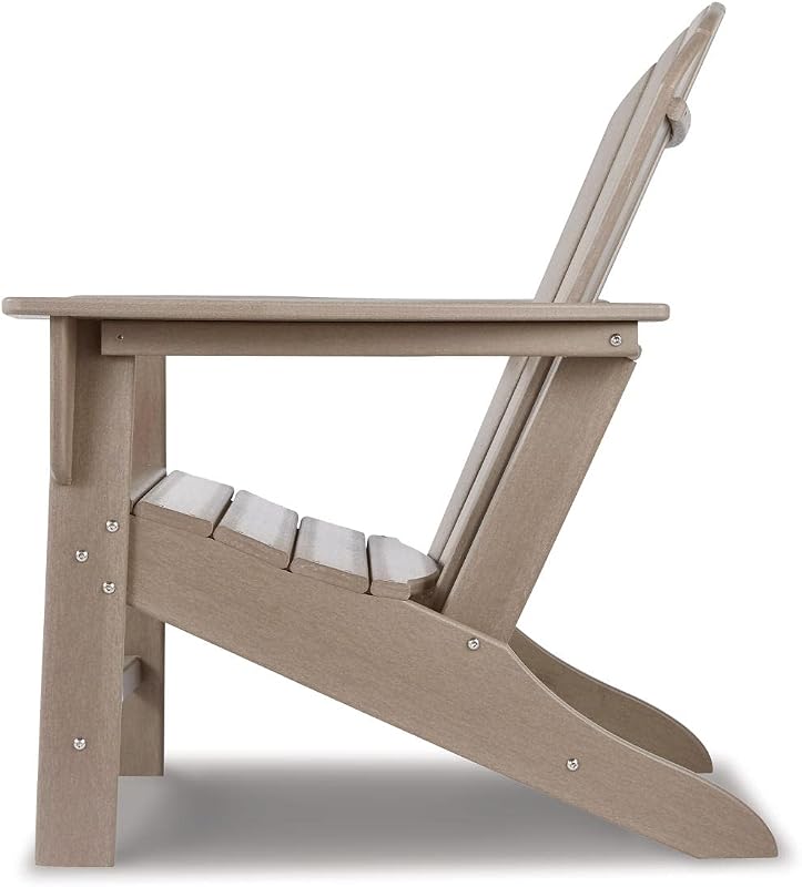 Signature Design by Ashley 1-Piece HDPE Outdoor Adirondack Chair, Driftwood image 5