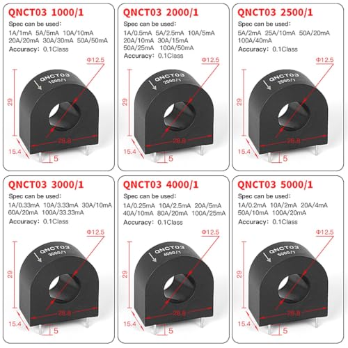 Minitransformador de corriente QNCT02 de montaje pin en placa electronica 10A 5mA 4