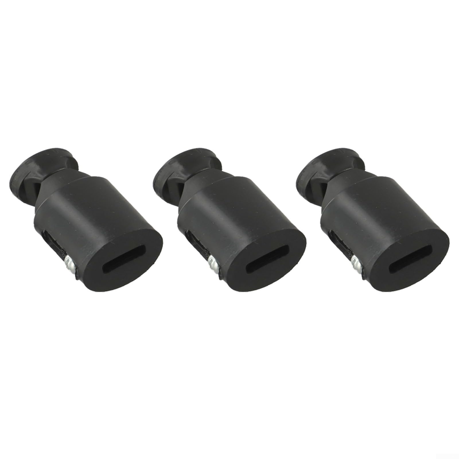 Paquete de 3 soportes de radiador ajustables de 65 a 82 mm para calefacción en pared con tornillos, ganchos de repuesto de plástico para rads de baño, negro (negro)
