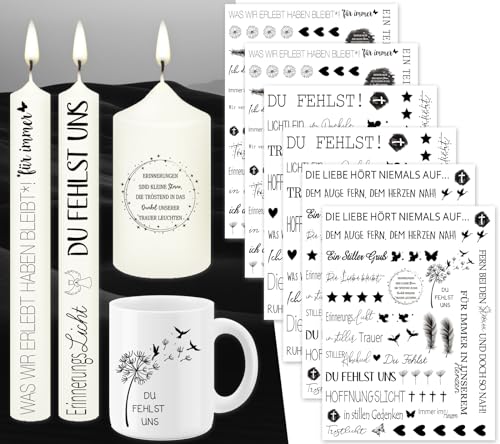 Tixlux 6 PCS Kerzentattoo Wassertransferdruck...