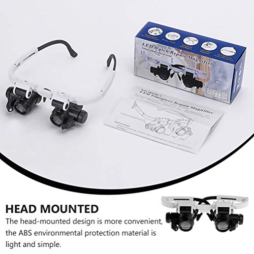 UKCOCO Lente de Aumento Com Luz de LED Lupa de Reparo Montada Na CabeÃ§a para Trabalho PrÃ³ximo Joal