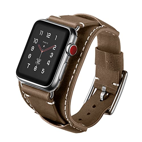 Bracelet Apple Watch sport rétro en cuir Crazy Horse souple et durable
