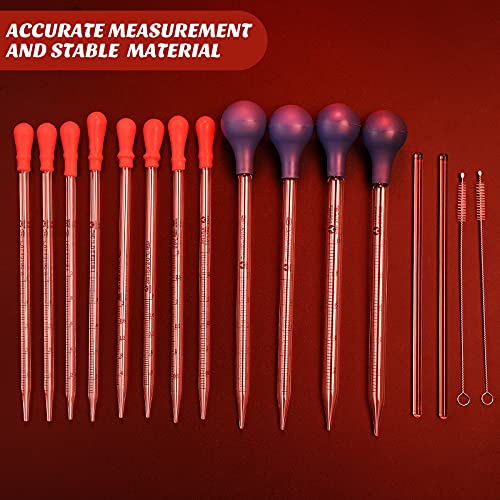 Frienda FRIENDA-DROPPING PIPETTES-2883 16 Pieces Glass Pipettes Graduated Dropper 2 Pcs 10 Ml 5 Ml 3 Ml 2 Ml 1 Ml 0.5 Ml Glass Liquid Dropper thumb #4