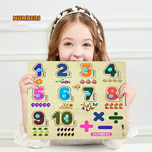 Image of Lefan Colorful Wooden Puzzle Toy For Kids Jigsaw Puzzles For Adults Baby Learning Educational Toys Board Game (Abcd + Body Parts + Number)