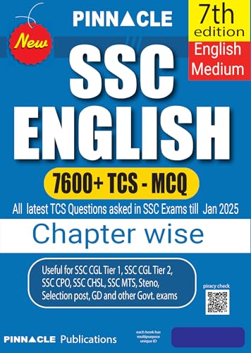 Image of SSC English 7600+ Chapter-wise MCQs with Detailed Explanations | 7th Edition | English Medium