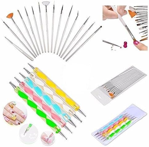 Boolavard 20pcs Nail Art Manicure Pedicure Beauty Painting Polish Brush and Dotting Pen Tool Set for Natural Boolavard 20pcs Nail Art Manicure Pedicure Beauty Painting Polish Brush and Dotting Pen Tool Set for Natural