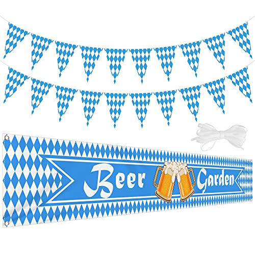 Oktoberfest Bavarian Pennant Banner - Beer Garden Sign...