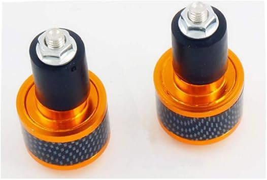 Motorcycle Universal Handlebar Ends Aluminum Handle Bar Grips Plugs Caps Compatible with All Motorcycle Orange